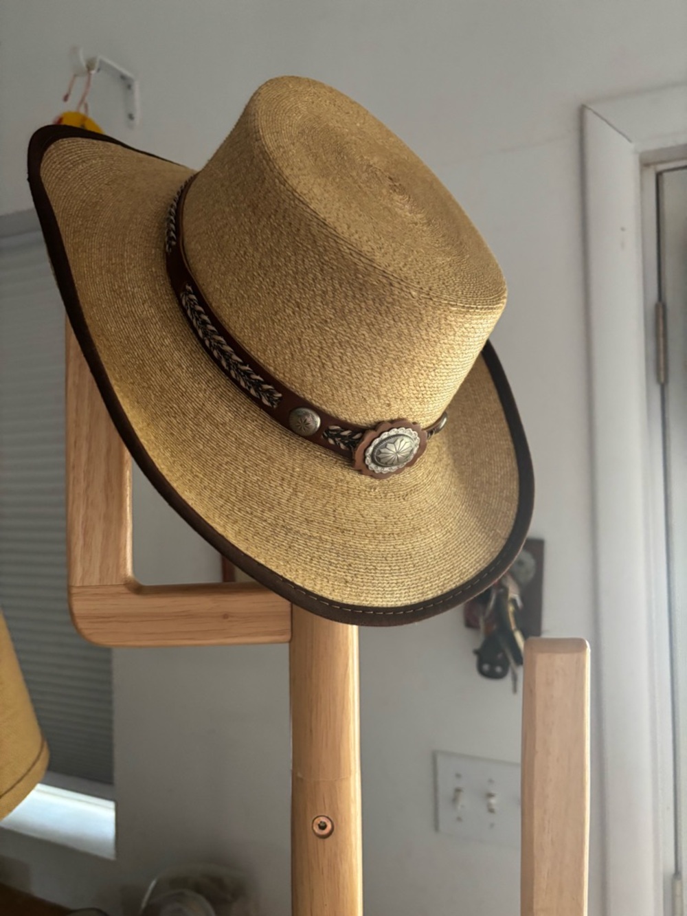 American Hatmakers Garland Palm Western Hat w Concho trim - Picture 10 of 13